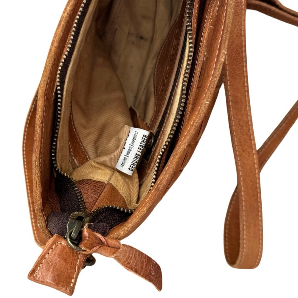 Bed Stu Orchid Woven Leather Versatile Crossbody Bag Tan Brown Leather - Picture 14 of 16